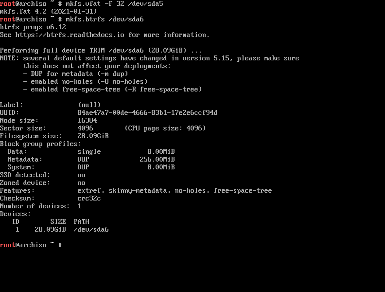 formatting partitions